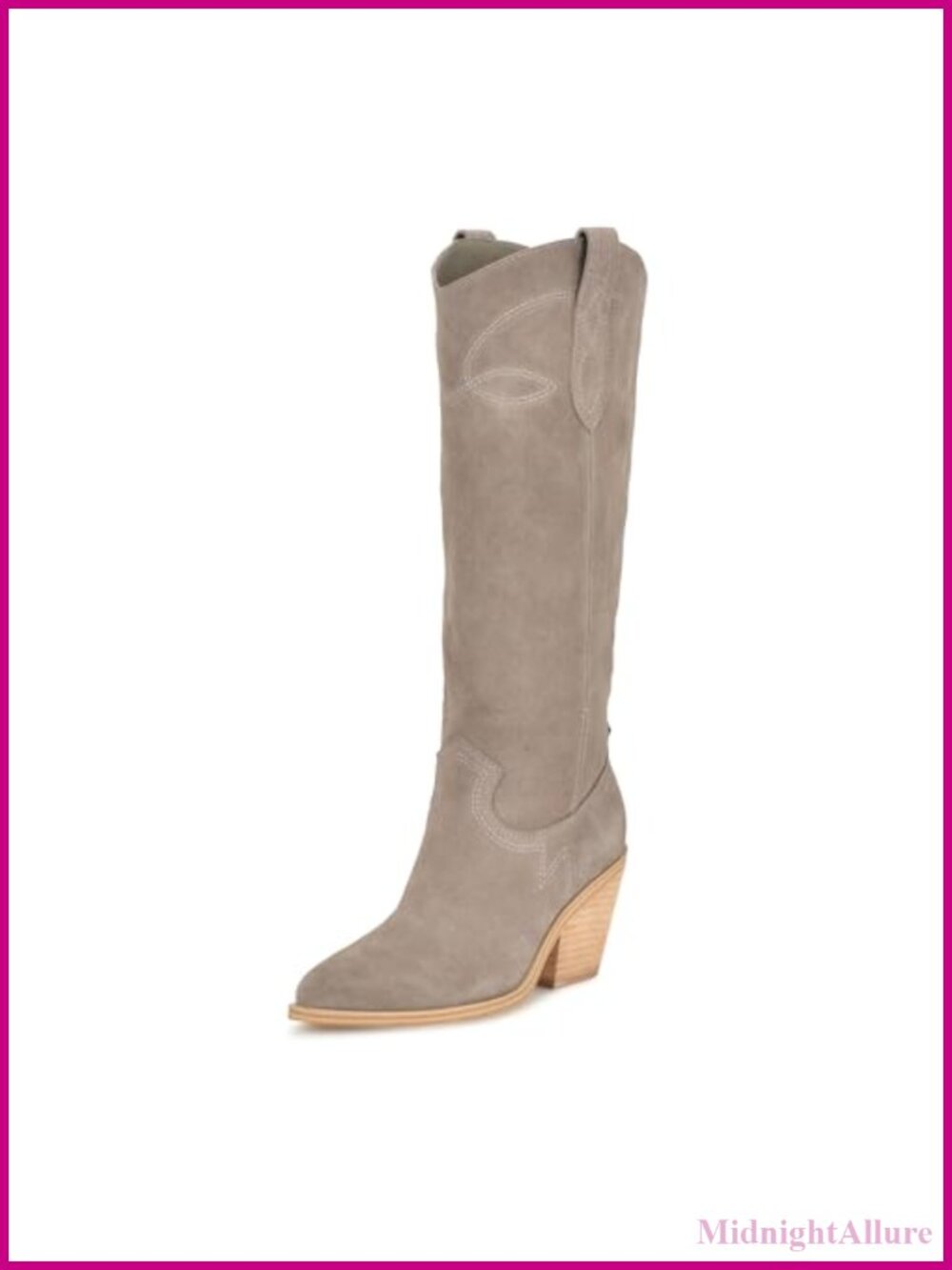 Nine West Suede Knee-High Pull-On Boots 2.13" Heel